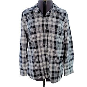 NWOT Talbots Plaid Button Up Shirt Sz XL